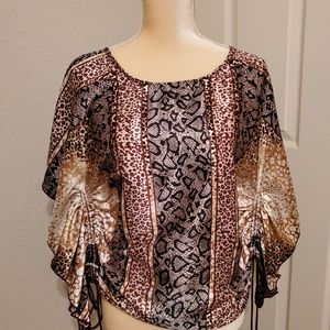 Butterfly Sleeve Snake print Blouse